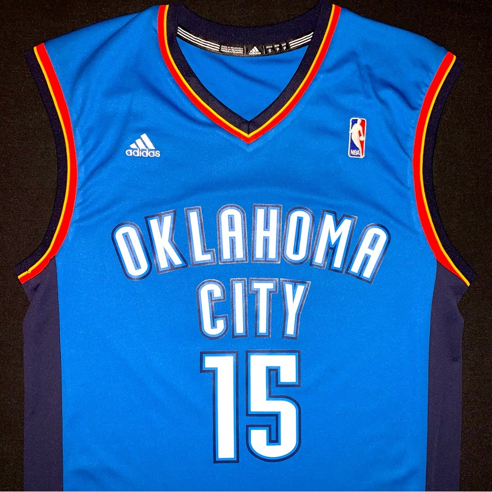 Adidas Reggie Jackson Oklahoma City Thunder #15 Blue NBA Road Jersey Men’s Small